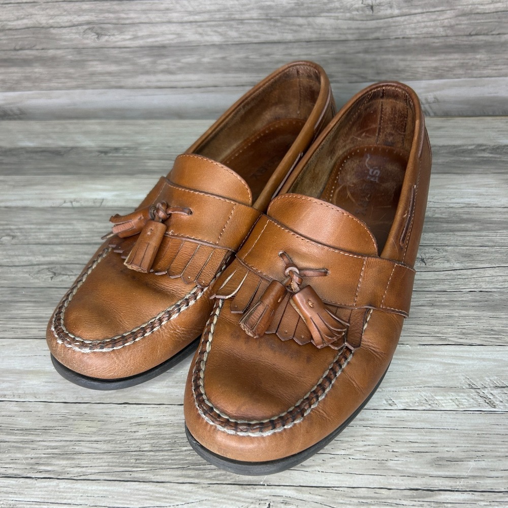 Sperry Top-Sider Black Brown Leather Kiltie Tassel Boat Loafer Mens 10.5W Preppy